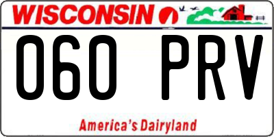 WI license plate 060PRV