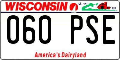WI license plate 060PSE