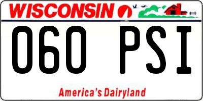 WI license plate 060PSI
