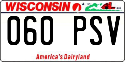 WI license plate 060PSV