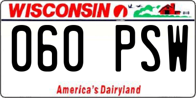 WI license plate 060PSW