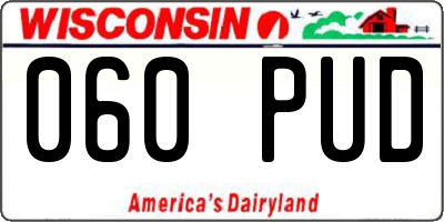 WI license plate 060PUD