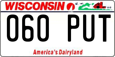 WI license plate 060PUT