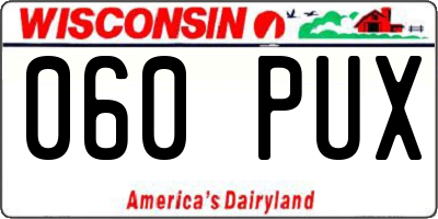 WI license plate 060PUX