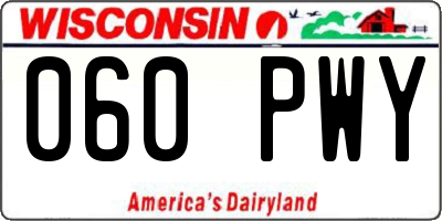 WI license plate 060PWY