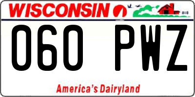 WI license plate 060PWZ
