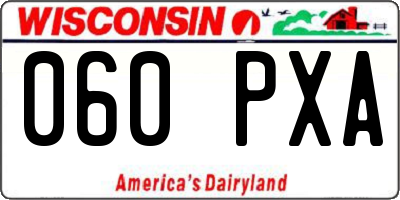 WI license plate 060PXA