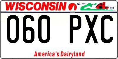 WI license plate 060PXC