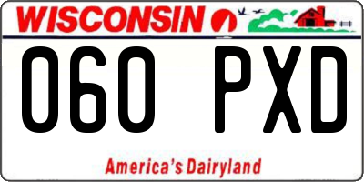 WI license plate 060PXD