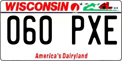 WI license plate 060PXE