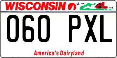 WI license plate 060PXL