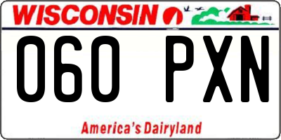 WI license plate 060PXN