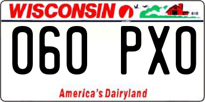 WI license plate 060PXO