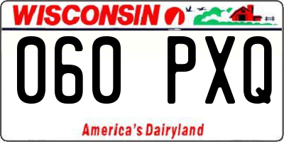 WI license plate 060PXQ