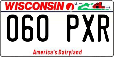 WI license plate 060PXR