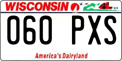 WI license plate 060PXS