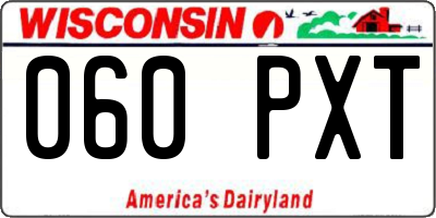 WI license plate 060PXT