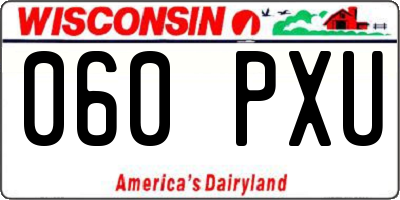 WI license plate 060PXU