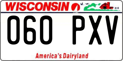 WI license plate 060PXV