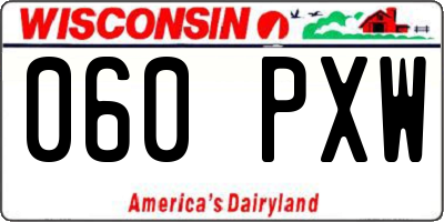 WI license plate 060PXW