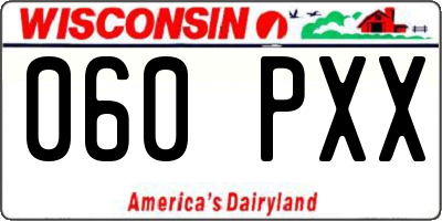 WI license plate 060PXX