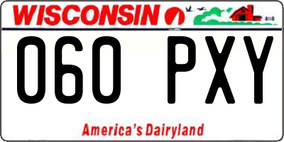 WI license plate 060PXY