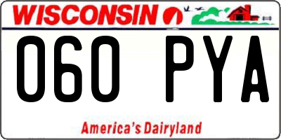 WI license plate 060PYA