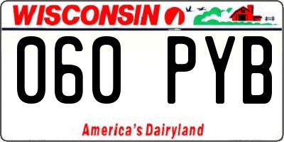 WI license plate 060PYB