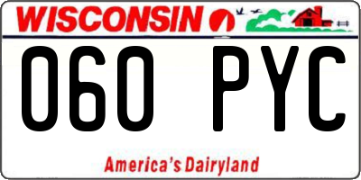 WI license plate 060PYC