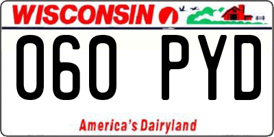 WI license plate 060PYD