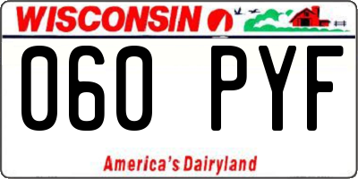 WI license plate 060PYF