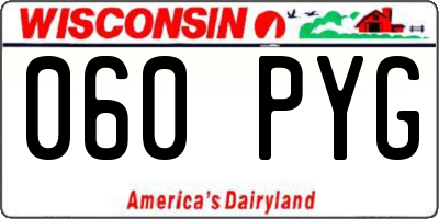 WI license plate 060PYG