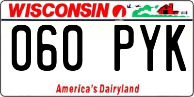 WI license plate 060PYK