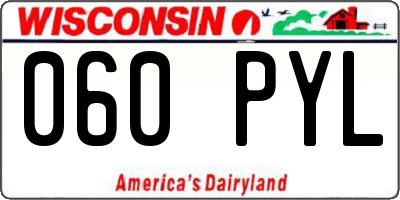 WI license plate 060PYL