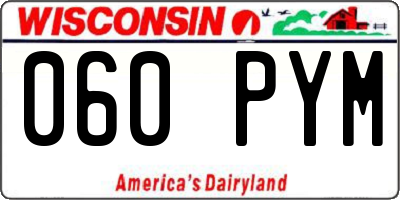 WI license plate 060PYM