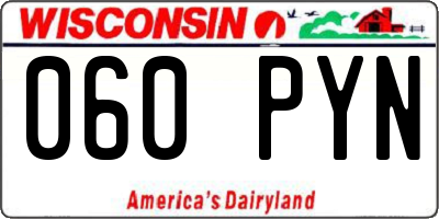WI license plate 060PYN
