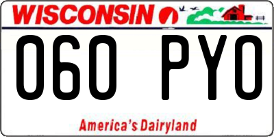 WI license plate 060PYO