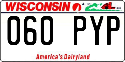 WI license plate 060PYP