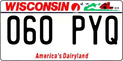 WI license plate 060PYQ