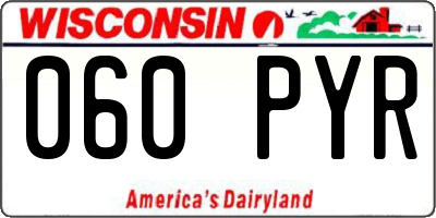 WI license plate 060PYR