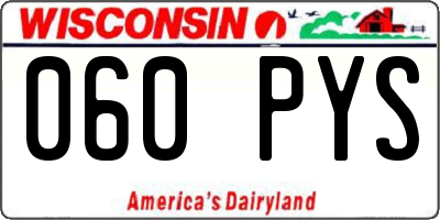 WI license plate 060PYS