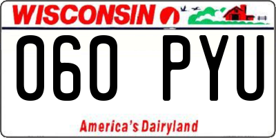 WI license plate 060PYU