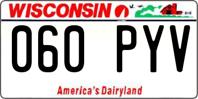 WI license plate 060PYV