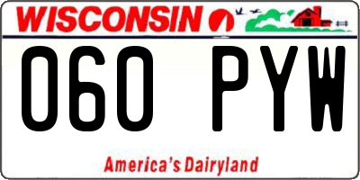 WI license plate 060PYW