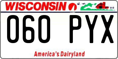 WI license plate 060PYX