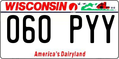 WI license plate 060PYY