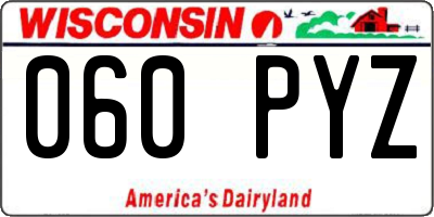 WI license plate 060PYZ