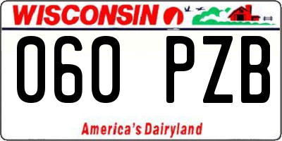 WI license plate 060PZB