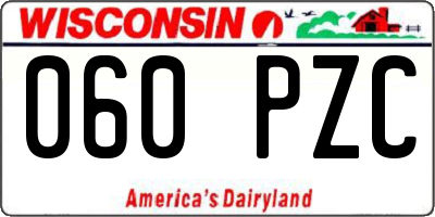 WI license plate 060PZC