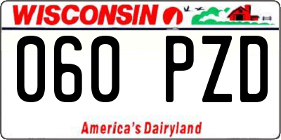 WI license plate 060PZD
